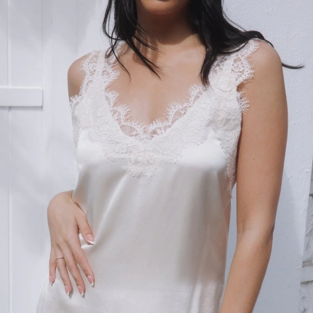 Vintage Lace And Silky Tank